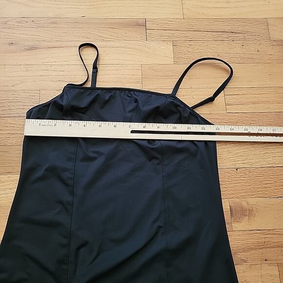 Victoria Secret Chemise Slip Dress Black Square Neck Bodycon Coquette Preppy - Picture 9 of 14